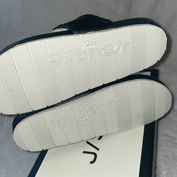 NWT J/SLIDES NIGEL Black Leather Tassel Sandal - Picture 10 of 11